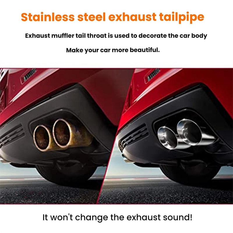 Stainless Steel Universal Exhaust Muffler Tip Silver Automotive Exhaust Tailpipe Upgrade 7