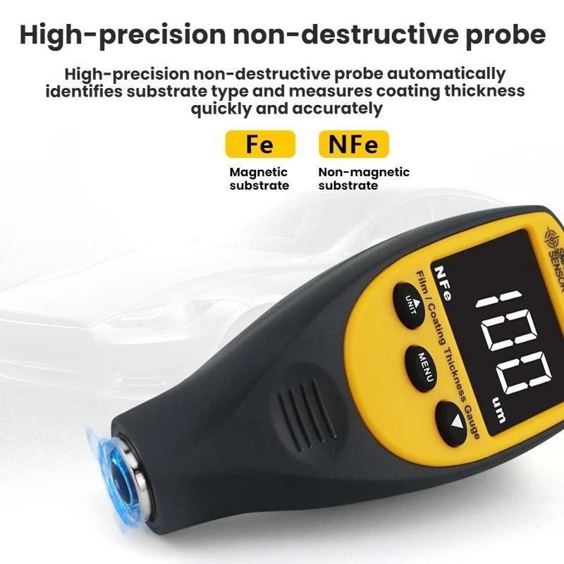 Professional Paint Thickness Gauge for Cars Digital Coating Thickness Tester for Iron and Aluminum Surfaces