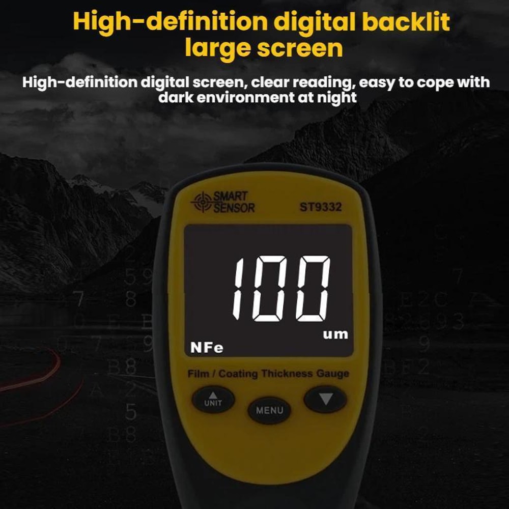 Professional Paint Thickness Gauge for Cars Digital Coating Thickness Tester for Iron and Aluminum Surfaces