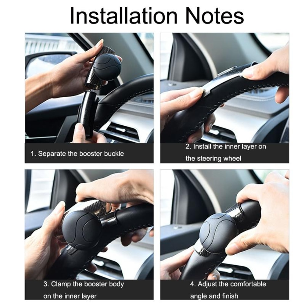Smooth Turn Steering Wheel Booster Knob with Silicone Grip for Easy One-Hand Driving