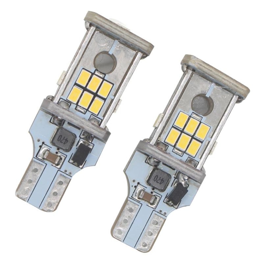Automotive LED Reversing Lights Wide Voltage Decode Brake Bulbs White Pair
