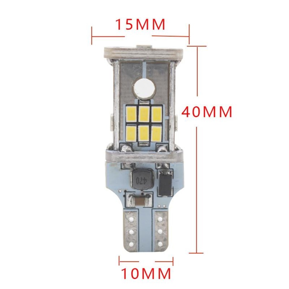 Automotive LED Reversing Lights Wide Voltage Decode Brake Bulbs White Pair