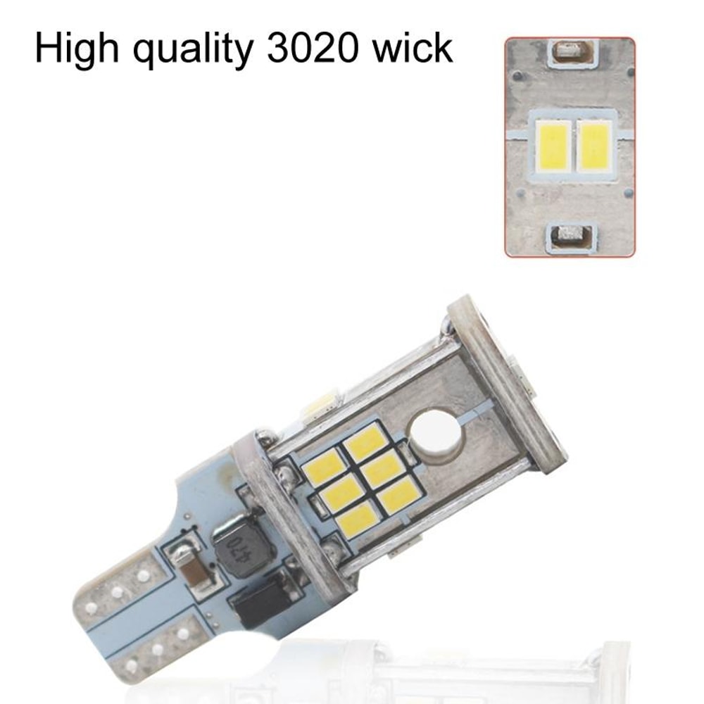 Automotive LED Reversing Lights Wide Voltage Decode Brake Bulbs White Pair