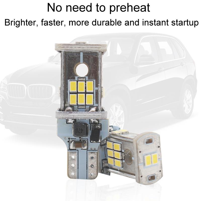 Automotive LED Reversing Lights Wide Voltage Decode Brake Bulbs White Pair