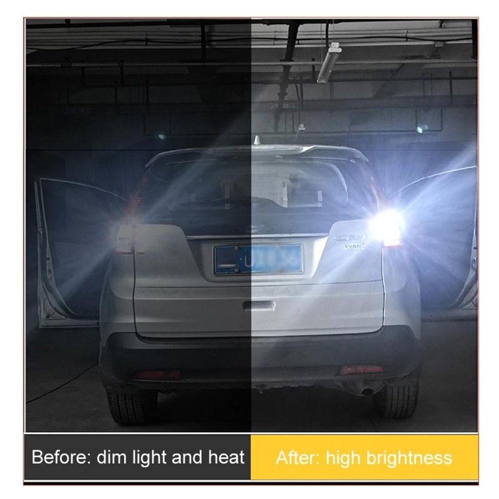 Automotive LED Reversing Lights Wide Voltage Decode Brake Bulbs White Pair