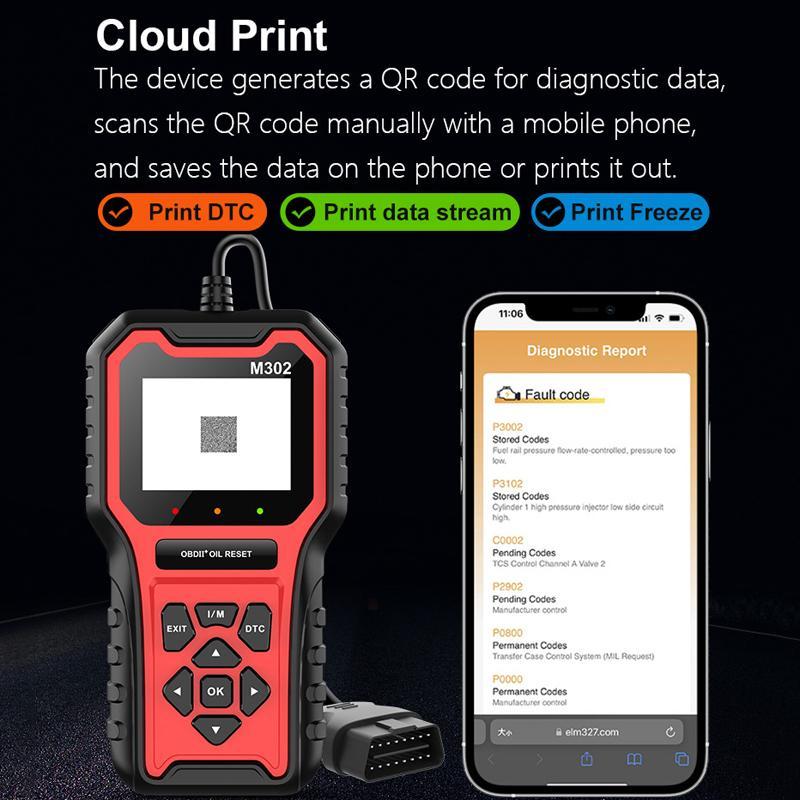 Car Oil Reset Tool Service Reset Code Reader Maintenance Light Scanner