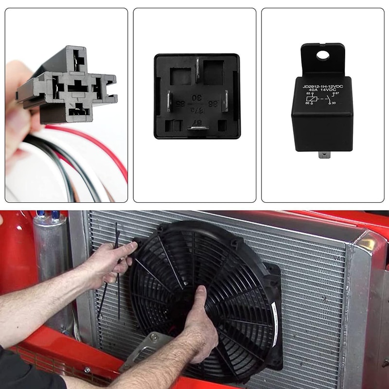 Electric Cooling Fan Wiring Harness Kit Thermostat Radiator Fan Controller Kit