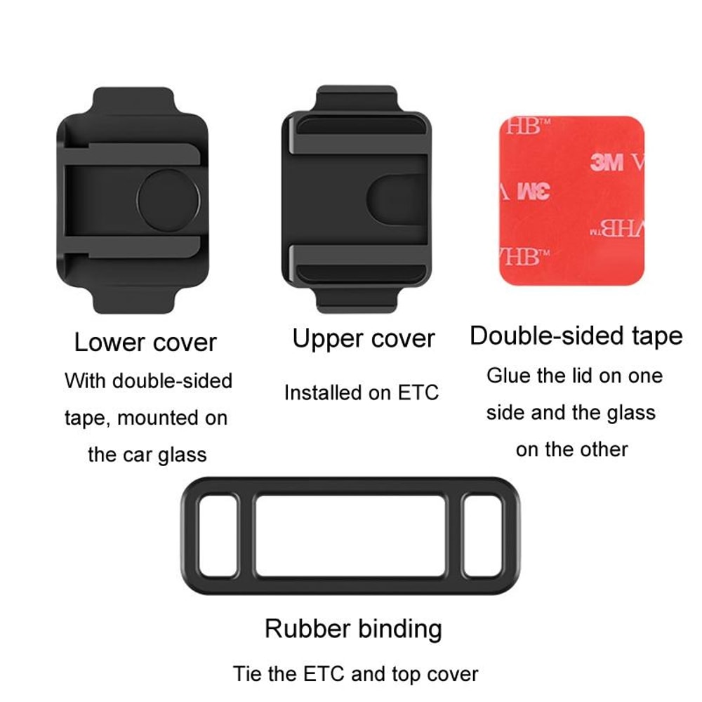 Removable Car ETC Holder Anti Drop Dashboard Card Mount Secure Slide Bracket