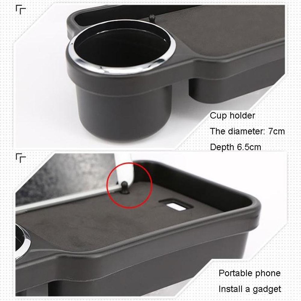 Car Seat Cup Holder with Backseat Organizer Tray Foldable Drink Holder for Rear Seat