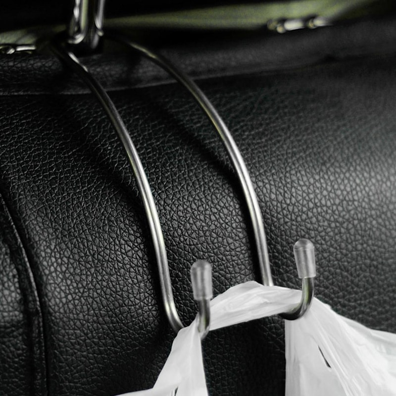 Heavy Duty Car Headrest Hook Organizer Metal Seat Hanger for Bags Groceries and Essentials