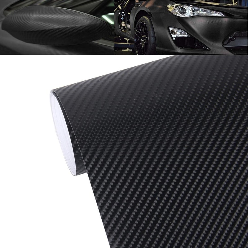 Deep Blue Carbon Fiber Vinyl Wrap Gloss Finish Car Wrap Film Bubble Free Air Release
