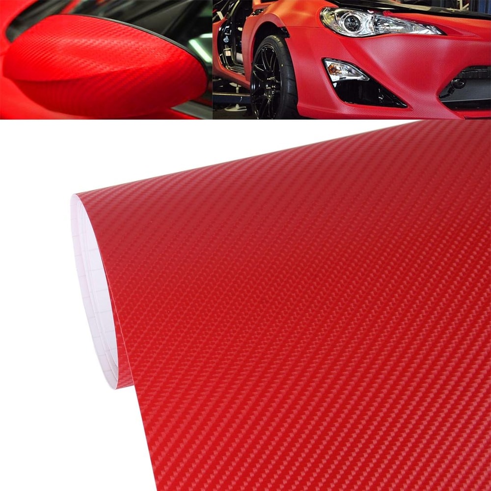 Deep Blue Carbon Fiber Vinyl Wrap Gloss Finish Car Wrap Film Bubble Free Air Release