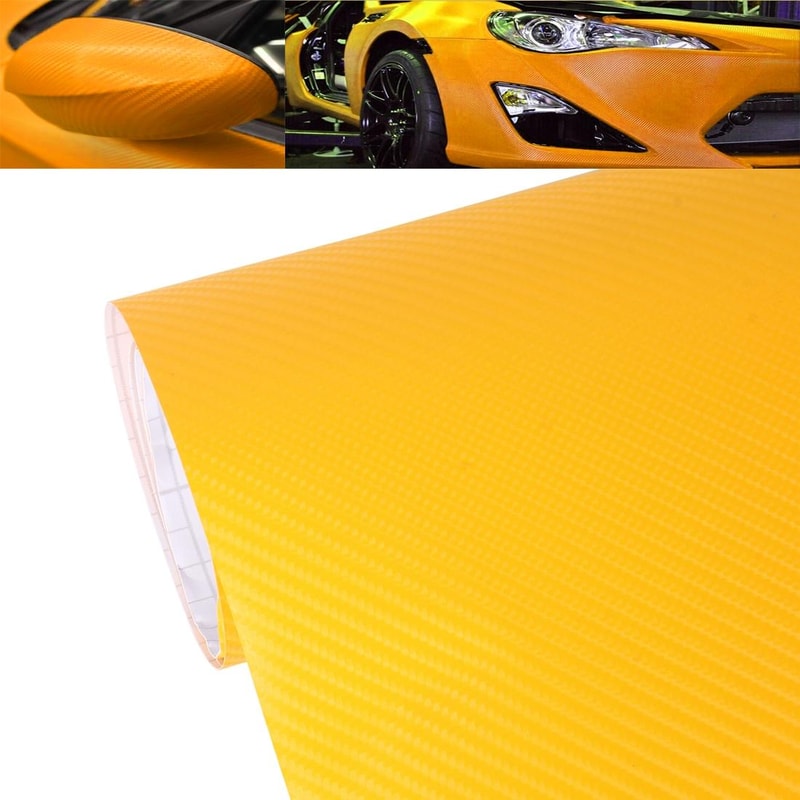 Deep Blue Carbon Fiber Vinyl Wrap Gloss Finish Car Wrap Film Bubble Free Air Release