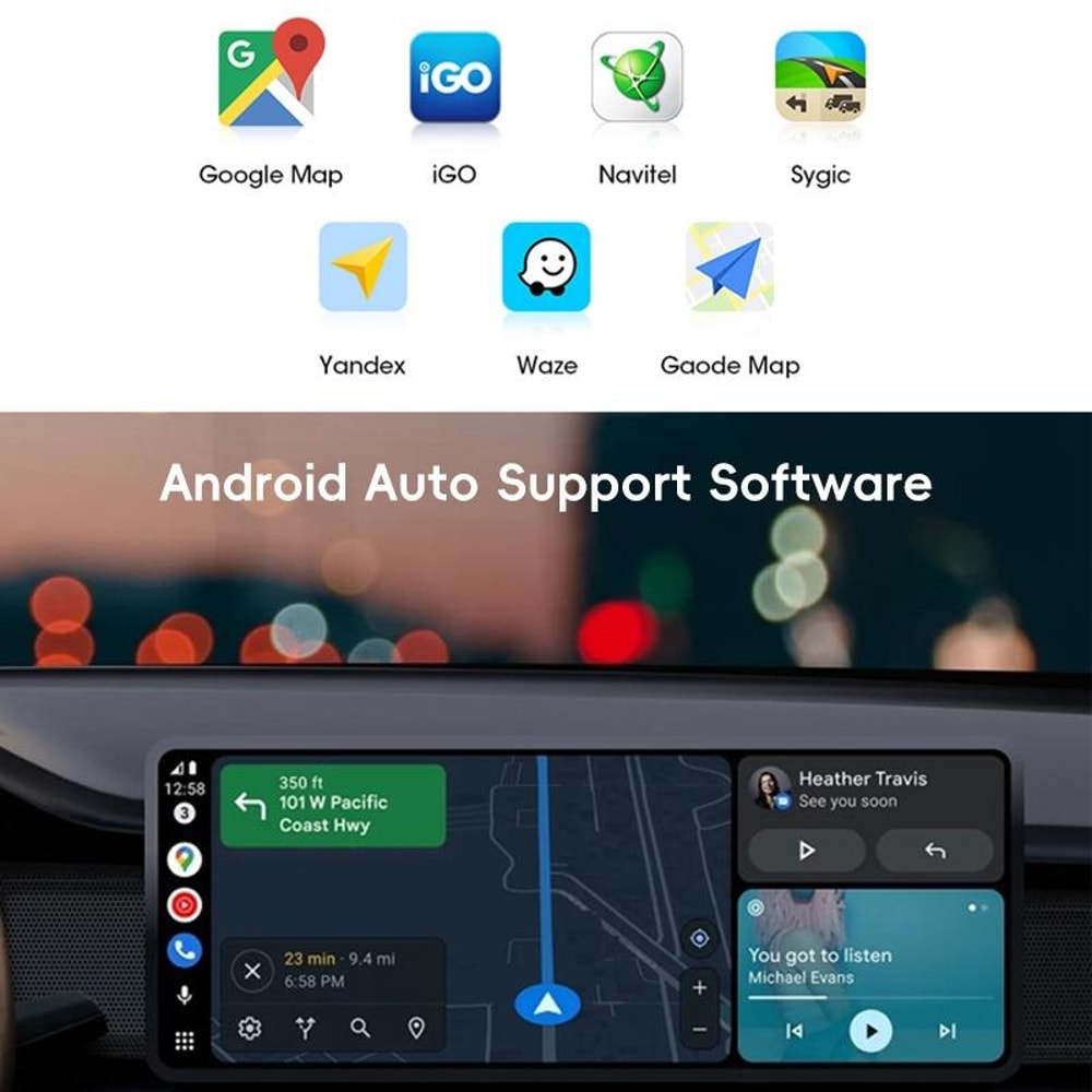 Wireless CarPlay and Android Auto Wireless Adapter and Play Car Connectivity Box Black