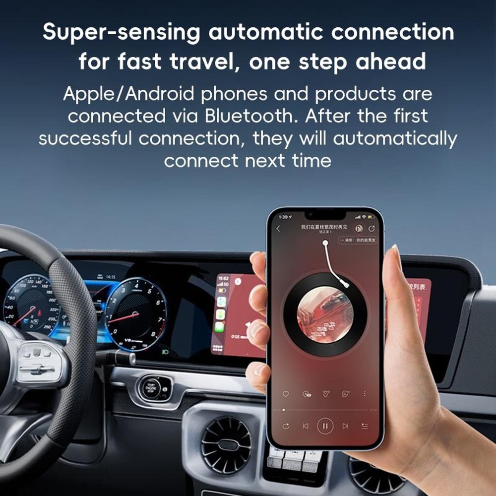 Wireless CarPlay and Android Auto Wireless Adapter and Play Car Connectivity Box Black