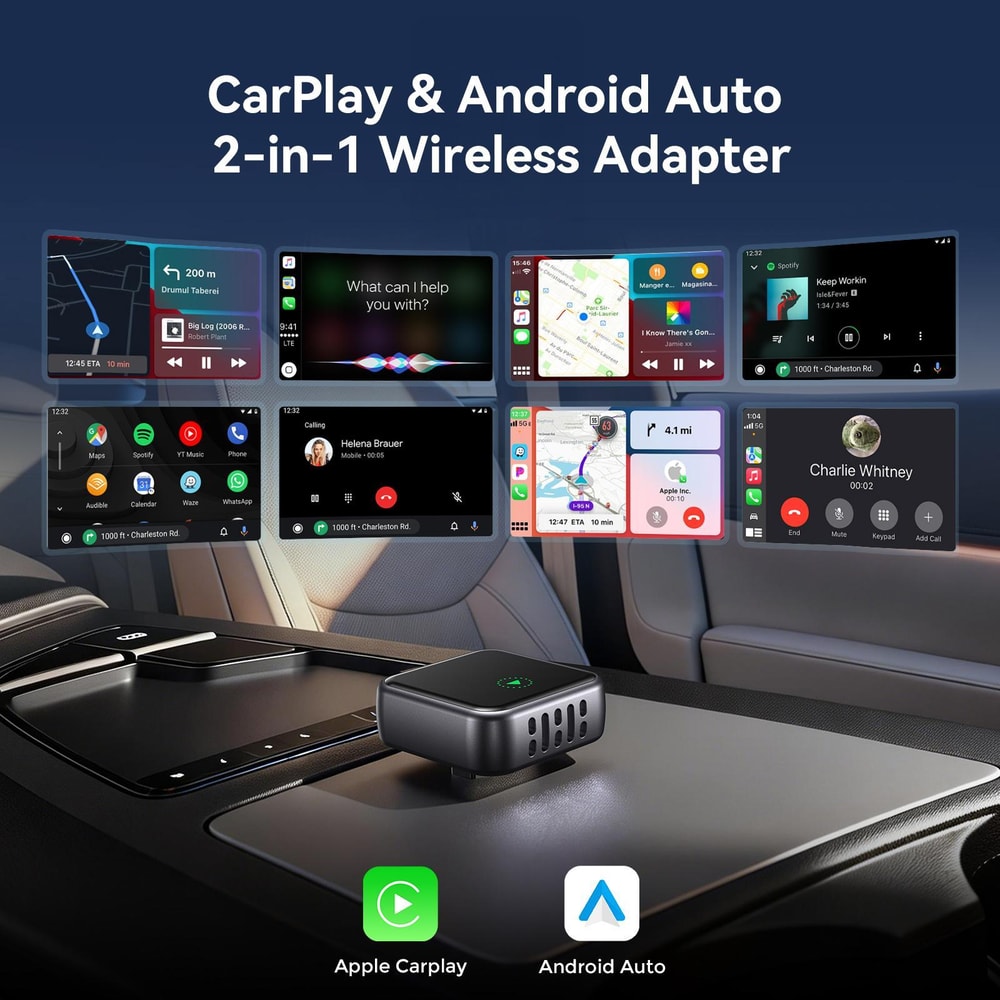 Wireless CarPlay and Android Auto Adapter and Play Car Dongle