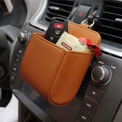 car air vent phone holder pouch car storage organizer & cell phone holder bag for safe driving
