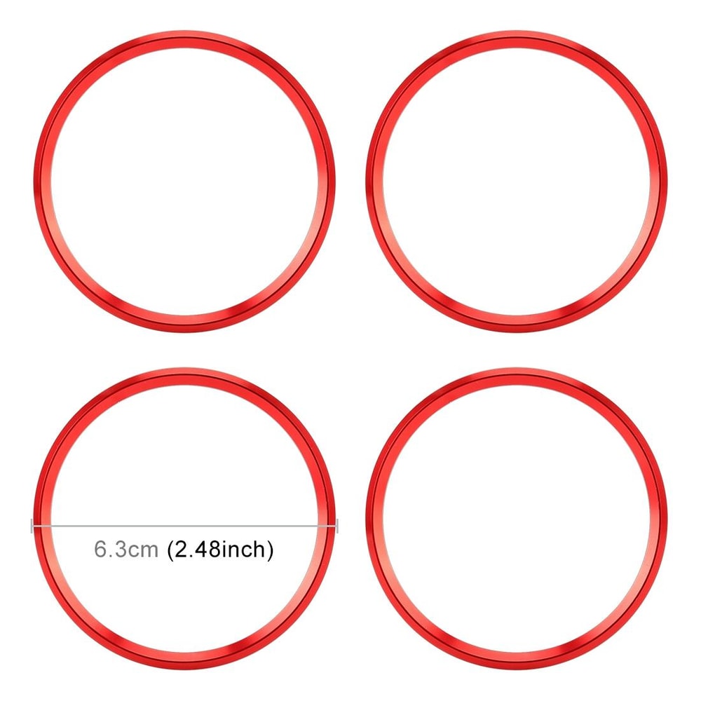 Car Metal Wheel Hub Decoration Ring for Series Red Alloy Trim Accessory
