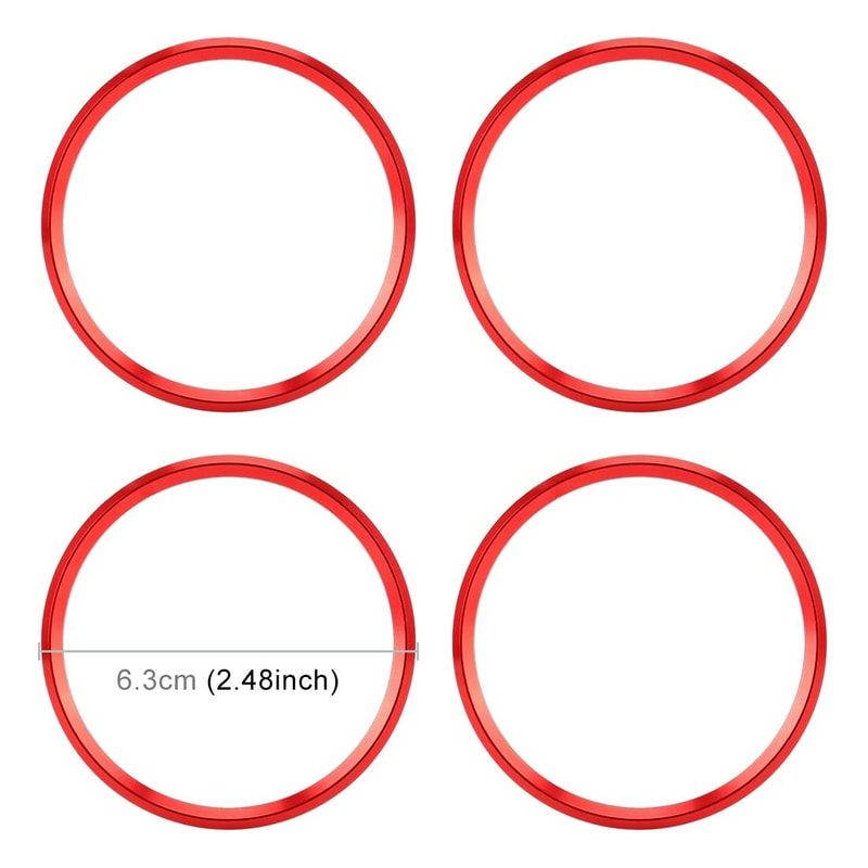 Car Metal Wheel Hub Decoration Ring for Series Red Alloy Trim Accessory