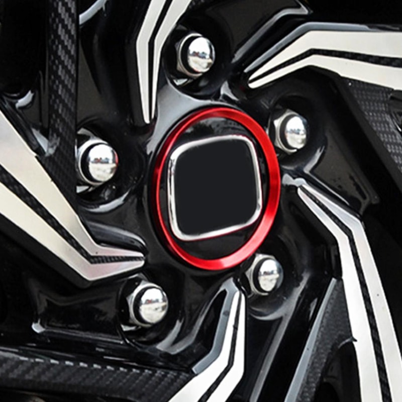 Car Metal Wheel Hub Decoration Ring for Series Red Alloy Trim Accessory