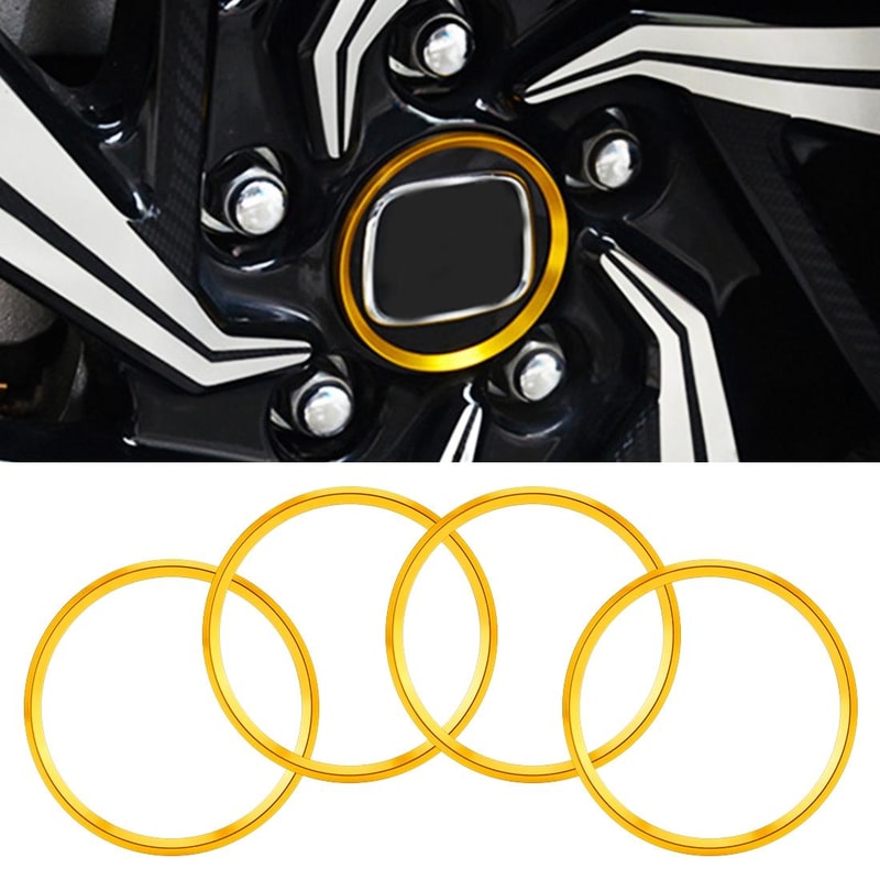 Car Metal Wheel Hub Decoration Ring for Series Red Alloy Trim Accessory