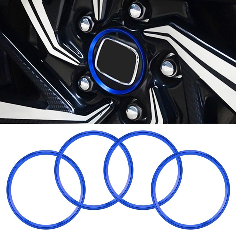 Car Metal Wheel Hub Decoration Ring for Series Red Alloy Trim Accessory