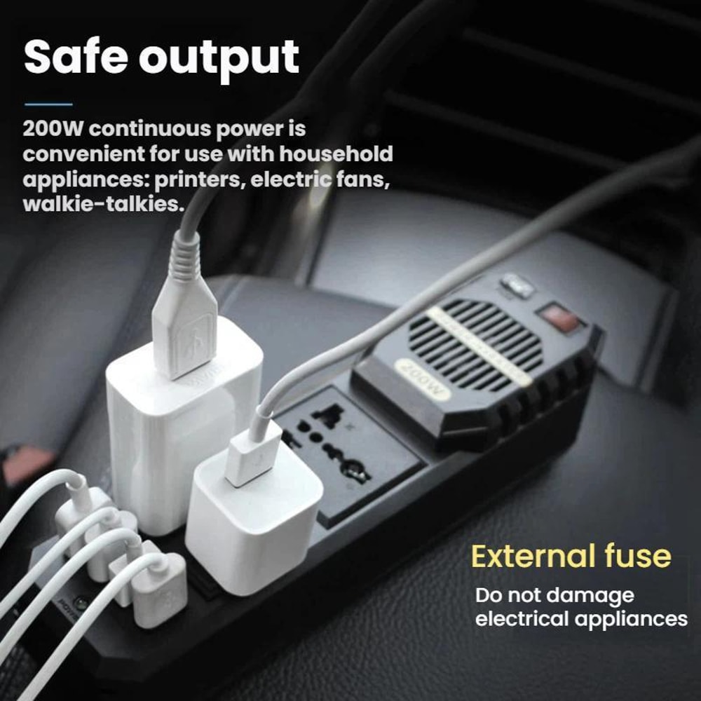 Mini Car Power Inverter to Portable Car Charger Inverter USB Multi Port