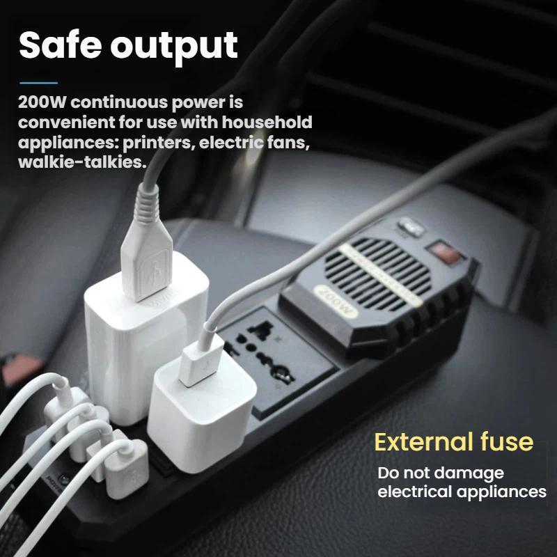 Mini Car Power Inverter to Portable Car Charger Inverter USB Multi Port