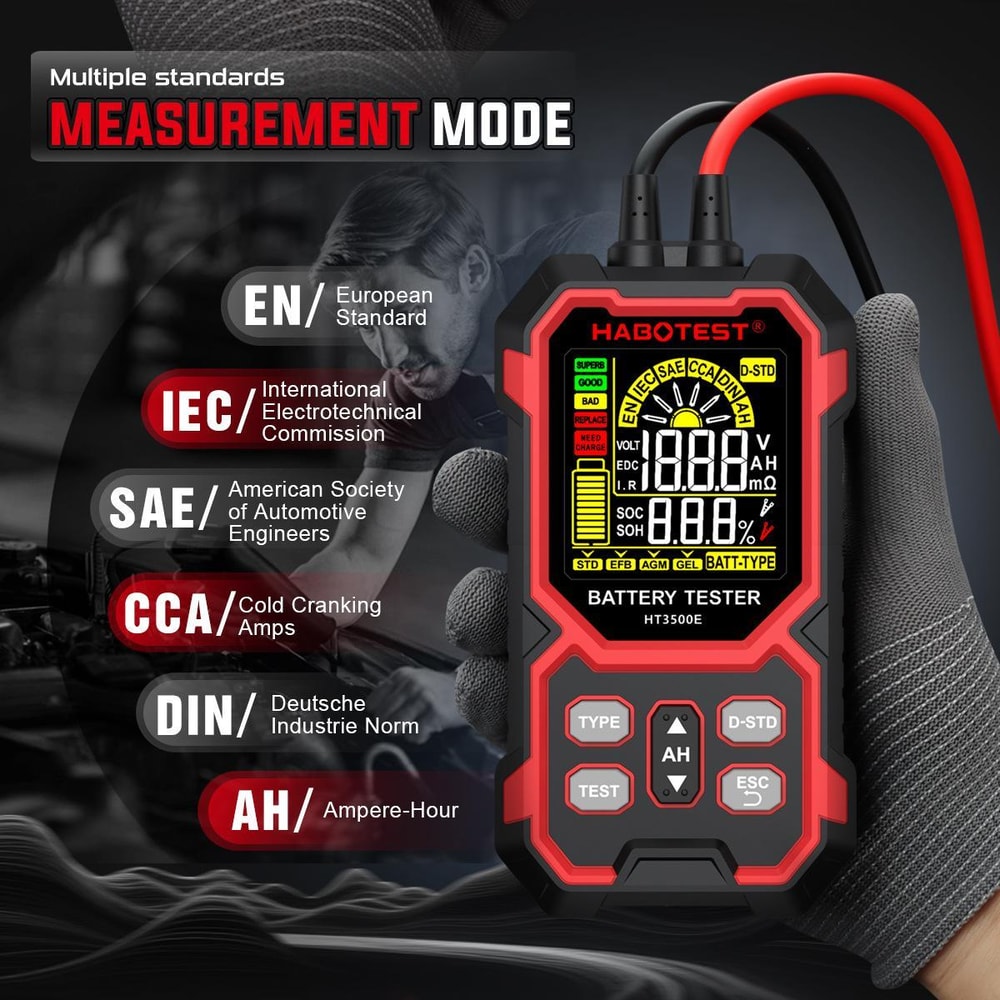 Car Battery Tester Battery Life & CCA Analyzer