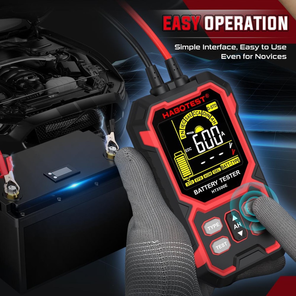 Car Battery Tester Battery Life & CCA Analyzer