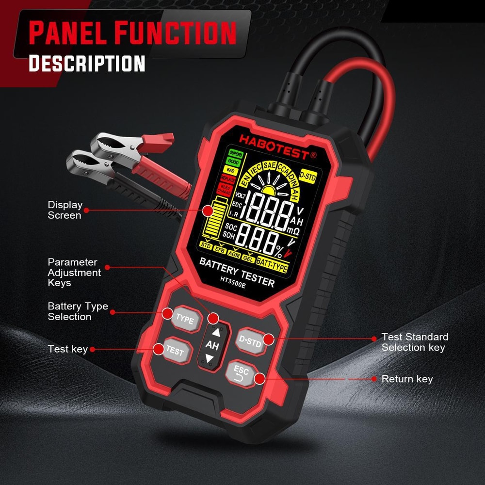 Car Battery Tester Battery Life & CCA Analyzer