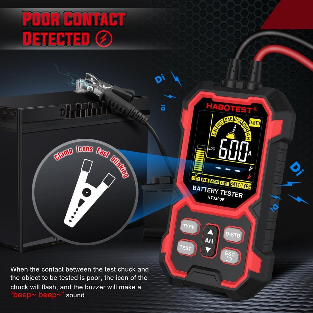 Car Battery Tester Battery Life & CCA Analyzer