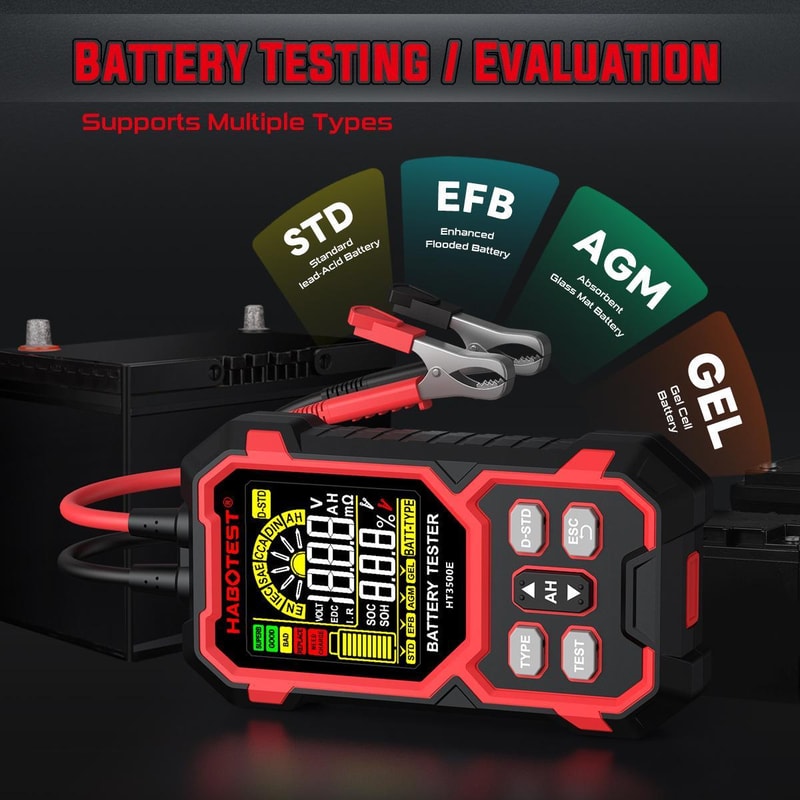 Car Battery Tester Battery Life & CCA Analyzer