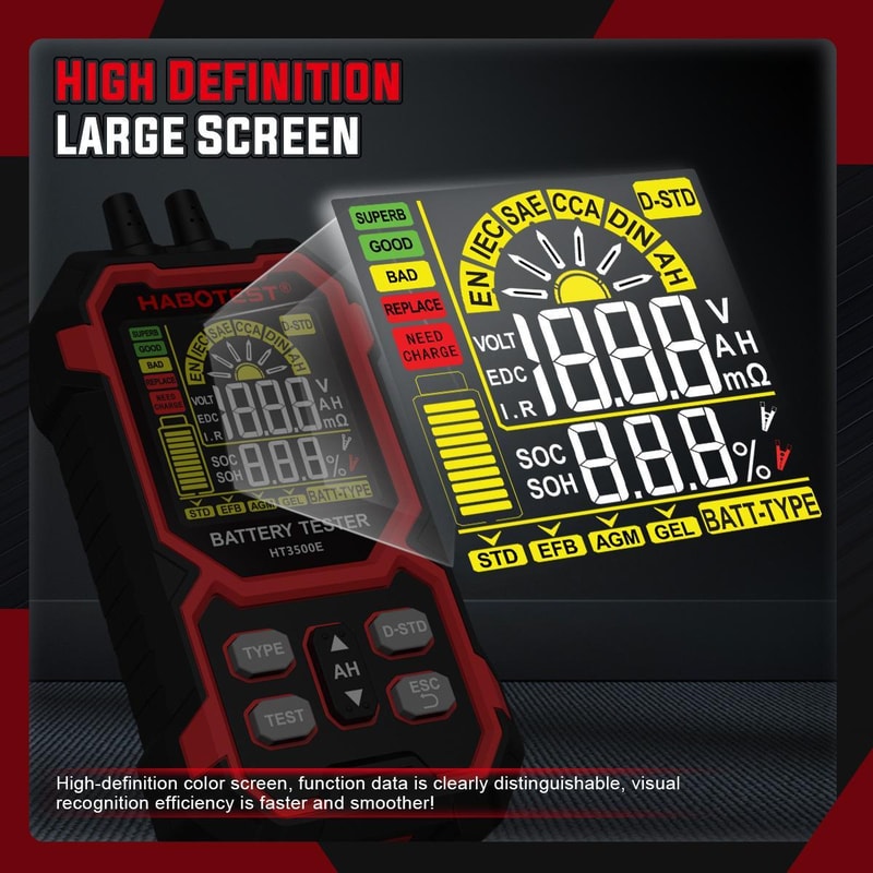 Car Battery Tester Battery Life & CCA Analyzer
