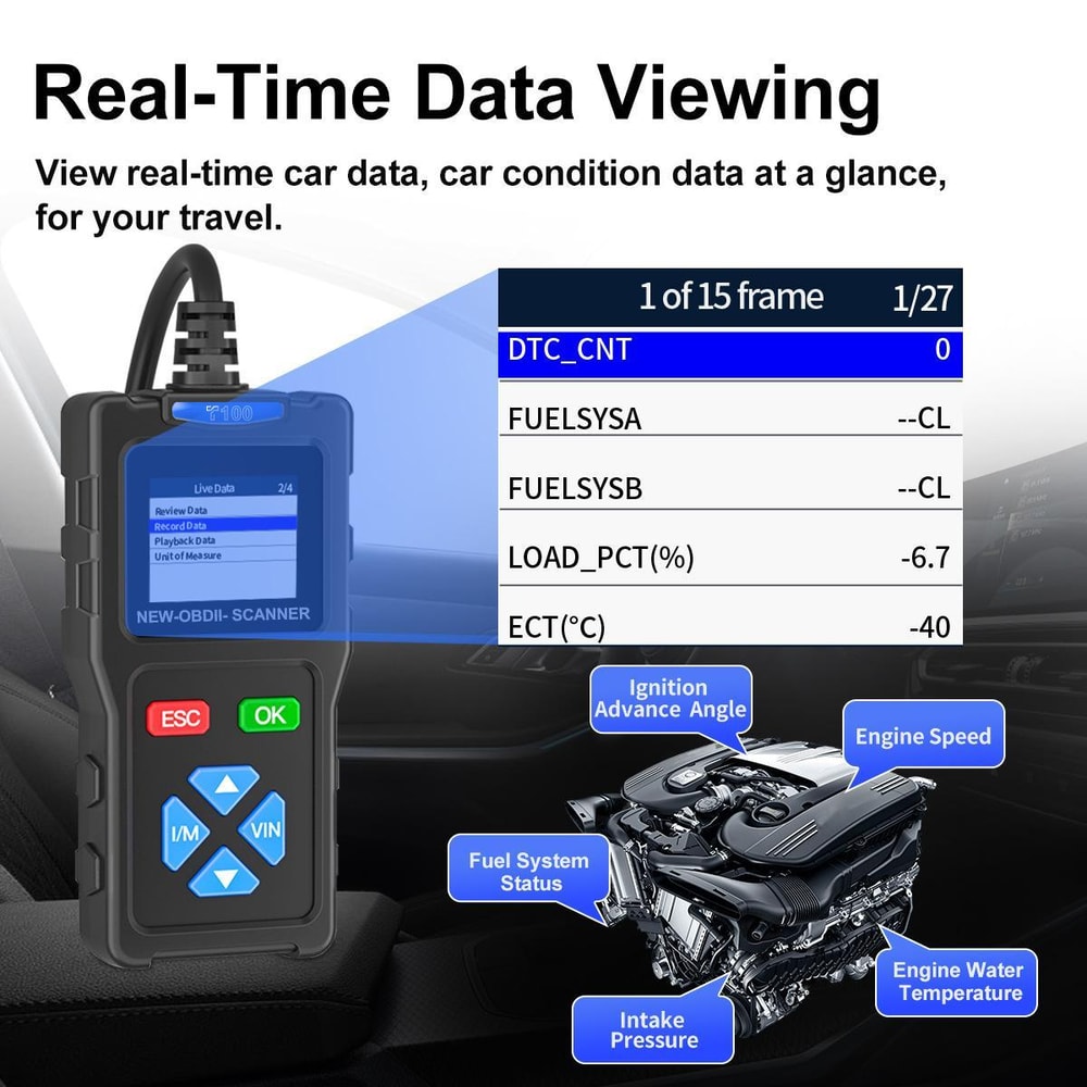 Car Scanner Engine Diagnostic Tool Check Engine Light Code Reader for Quick Vehicle Fault Detection