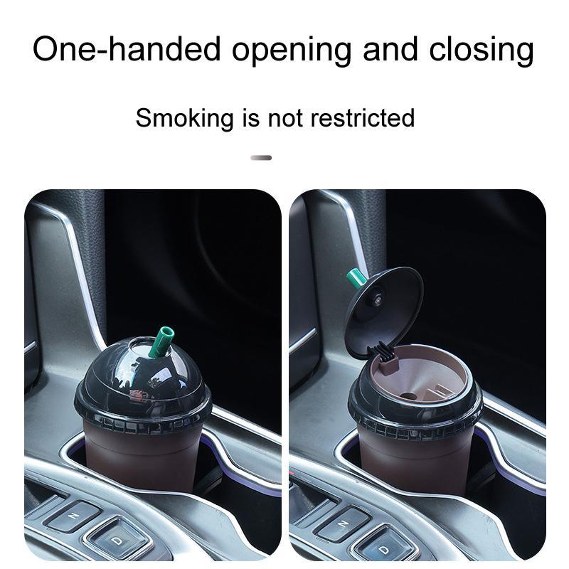 Car & Home Coffee Mug Shape Portable Car Ashtray Smoke Odor Locking Cigarette Ashtray
