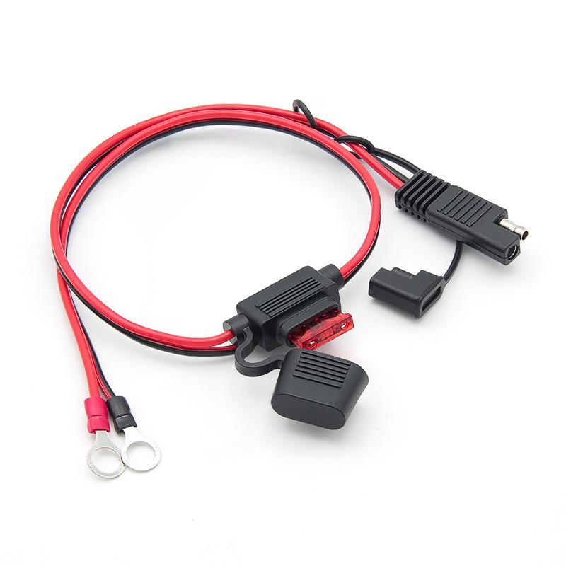 Terminal to SAE Fused Battery Charger Extension Cable for Motorcycle Car