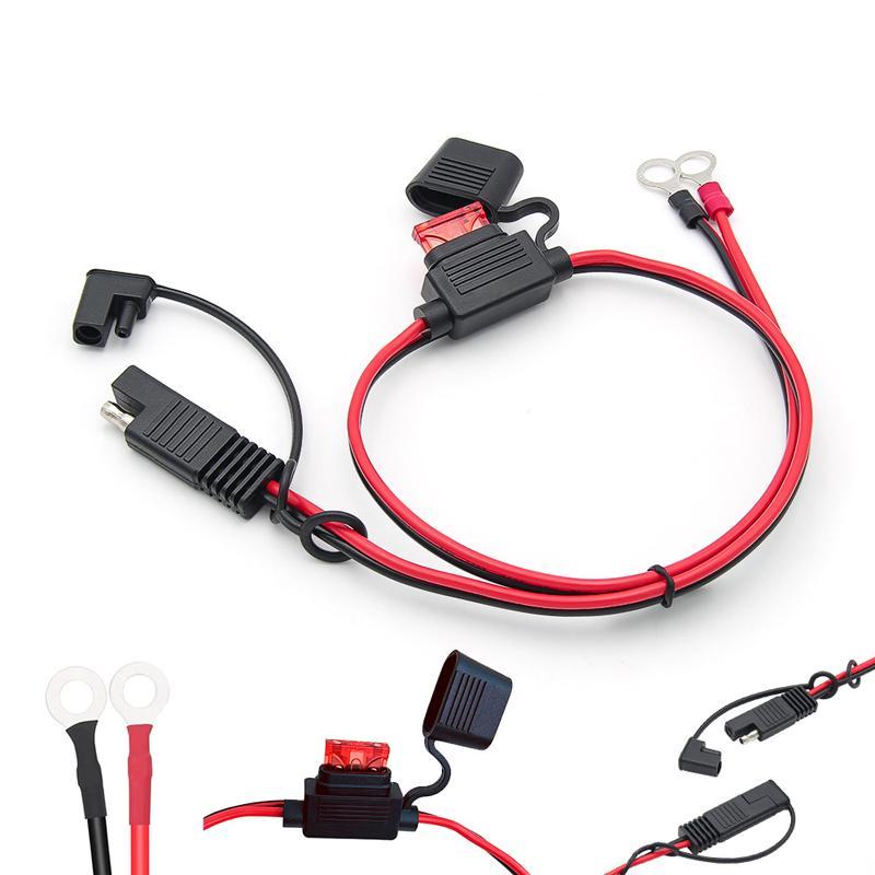 Terminal to SAE Fused Battery Charger Extension Cable for Motorcycle Car