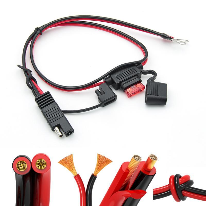 Terminal to SAE Fused Battery Charger Extension Cable for Motorcycle Car