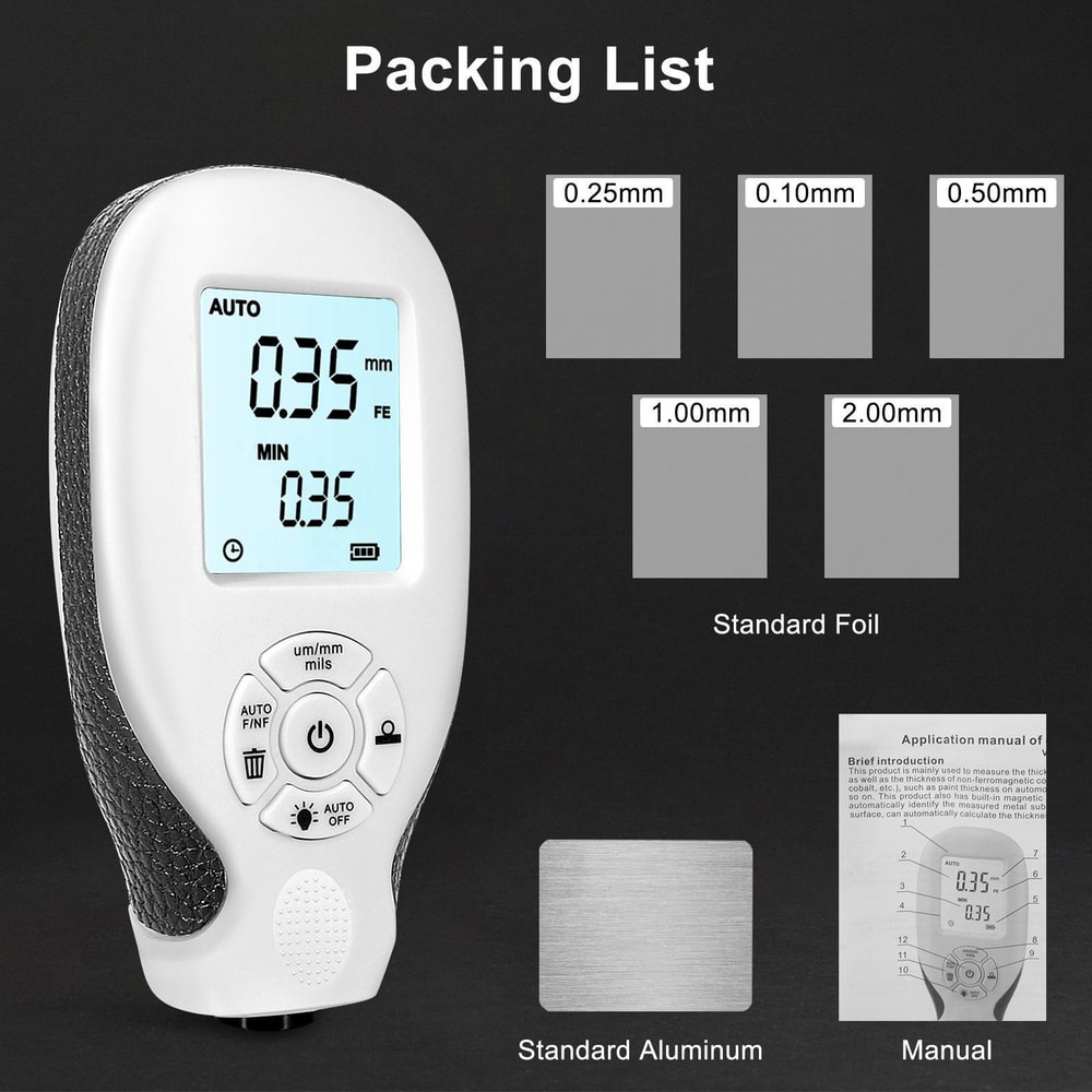 High-Precision Anti-Slip Paint Coating Thickness Gauge Digital Car Paint Meter for Automotive Inspection