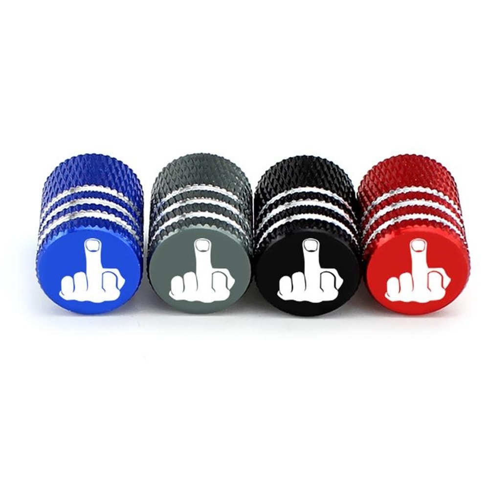 LED Glow Tire Valve Caps Blue Aluminum Universal Car Wheel Lights