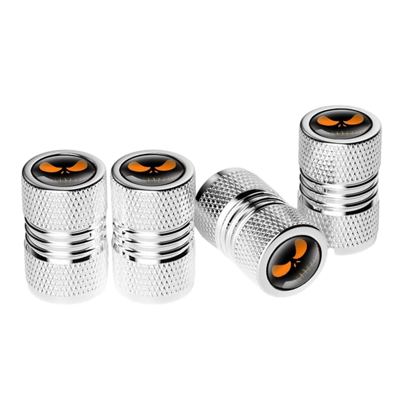 Ghost Lantern Tire Valve Caps Set Dustproof Car Tire Accessories Halloween Style