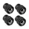 Skeleton Aluminum Tire Valve Caps 4pcs Universal Car Tire Valve Caps Decorative Black