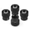 Skeleton Aluminum Tire Valve Caps 4pcs Universal Car Tire Valve Caps Decorative Black