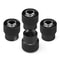 Skeleton Aluminum Tire Valve Caps 4pcs Universal Car Tire Valve Caps Decorative Black