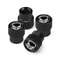 Skeleton Aluminum Tire Valve Caps 4pcs Universal Car Tire Valve Caps Decorative Black