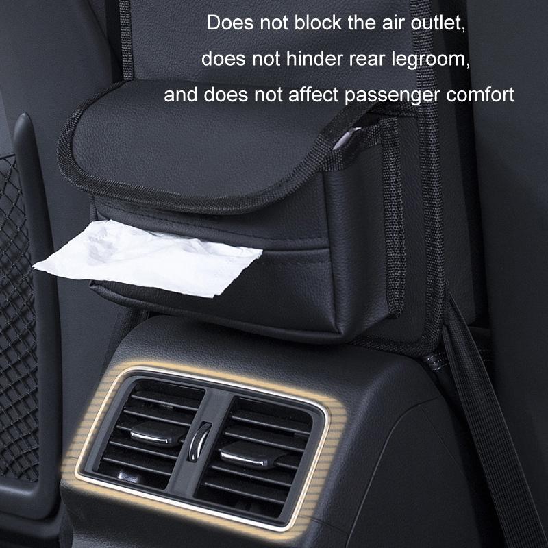 Car Seat Storage Bag & Car Seat Back Organizer with Tissue Box Holder Mesh Car Organizer for Car Interior