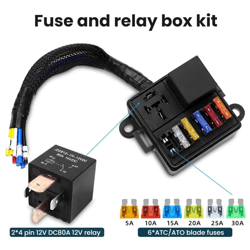 Motorcycle Fuse Box with Starter Relay Waterproof Fuse Box Relay Harness