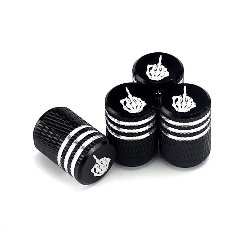 Skull Laser Tire Valve Stem Caps Set Anti-Theft Car Wheel Accessories