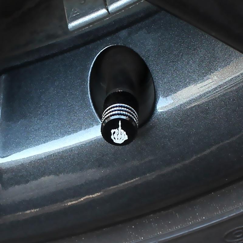 Skull Laser Tire Valve Stem Caps Set Anti-Theft Car Wheel Accessories